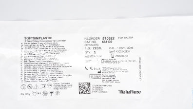 Teleflex 570622 Softsimplastic 3 Way Foley Couvelair Tip Cath. 22Ch x 7.3mmOD